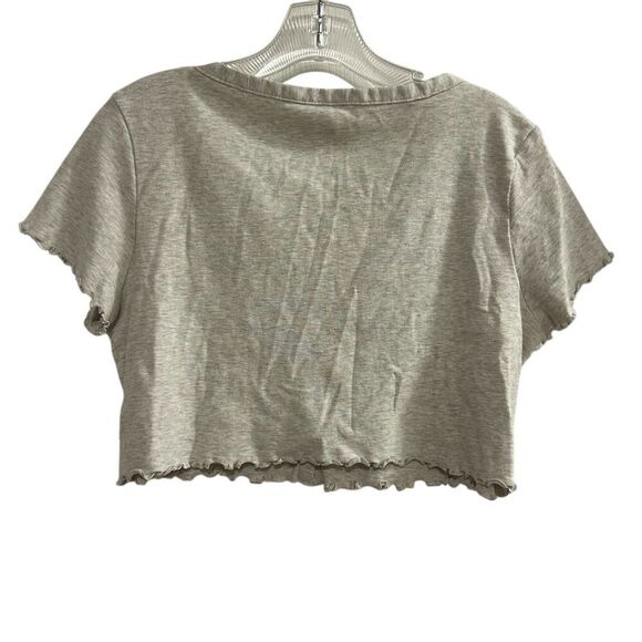Divided Women's Cropped Button-Front Blouse Gray Size M Casual Spring - Picture 10 of 14